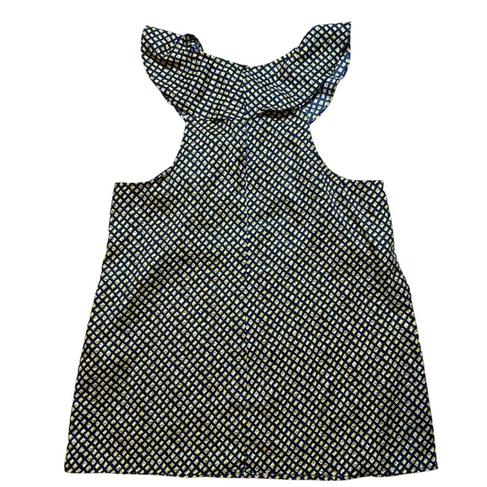 Banana Republic Cross Neck Navy And Yellow Sleeveless Top Women’s Size Small - Picture 5 of 8